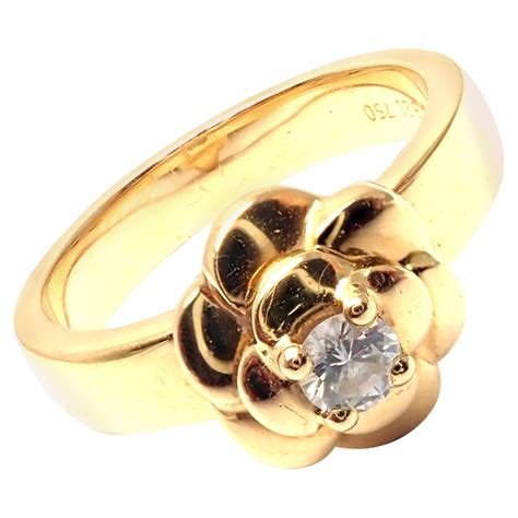 chanel gold flower ring|chanel interlocking ring.